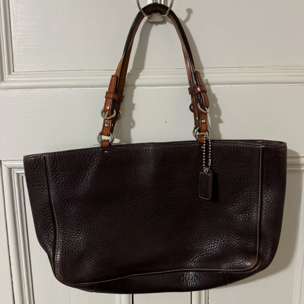 Vintage Coach Chelsea Brown Pebbled Leather Handbag